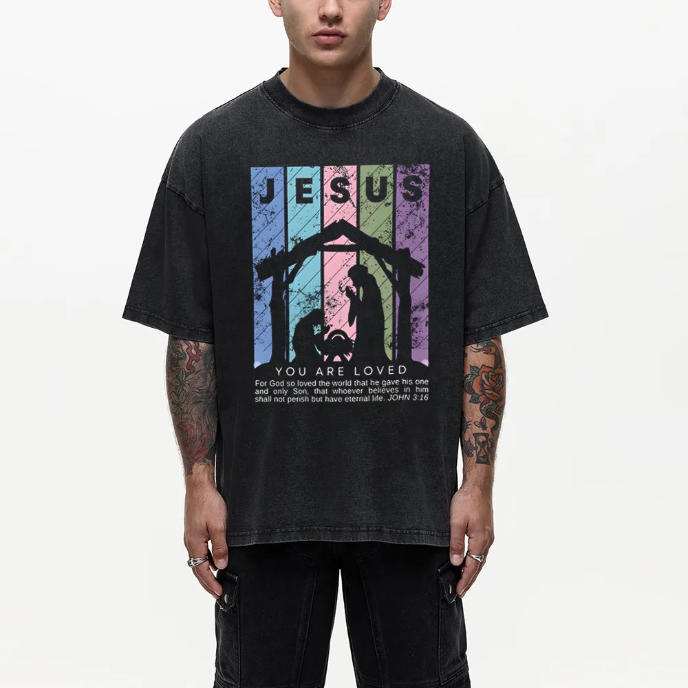 Jesus You Are Loved Christian Washed T-Shirt