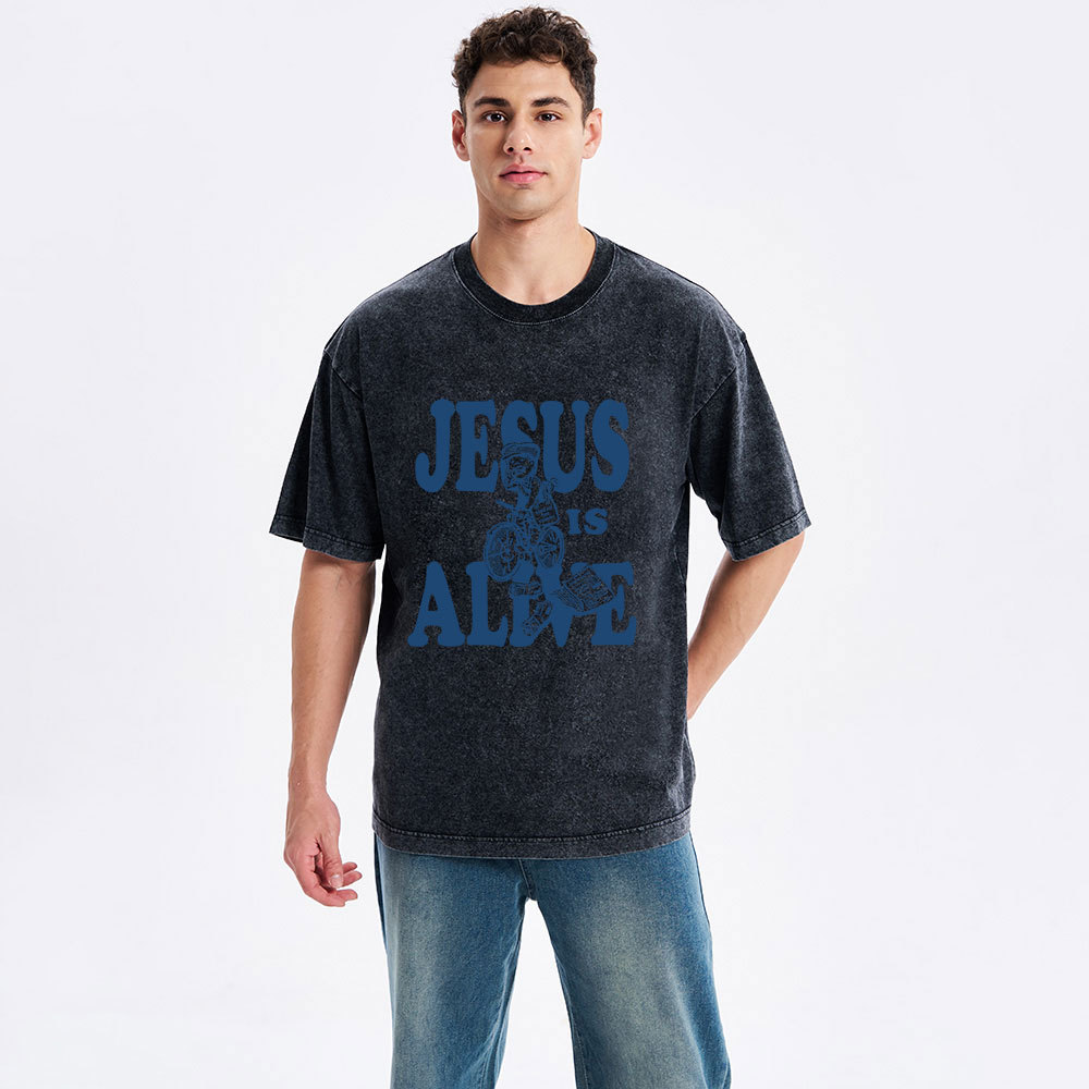 Jesus Is Alive Christian Washed T-Shirt
