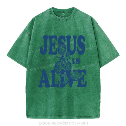 Jesus Is Alive Christian Washed T-Shirt