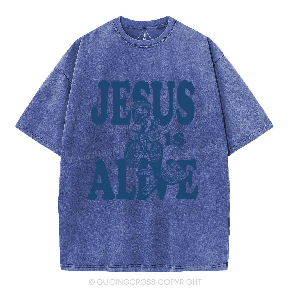 Jesus Is Alive Christian Washed T-Shirt