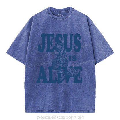Jesus Is Alive Christian Washed T-Shirt