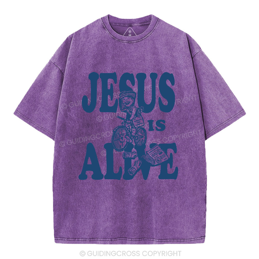 Jesus Is Alive Christian Washed T-Shirt