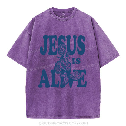 Jesus Is Alive Christian Washed T-Shirt