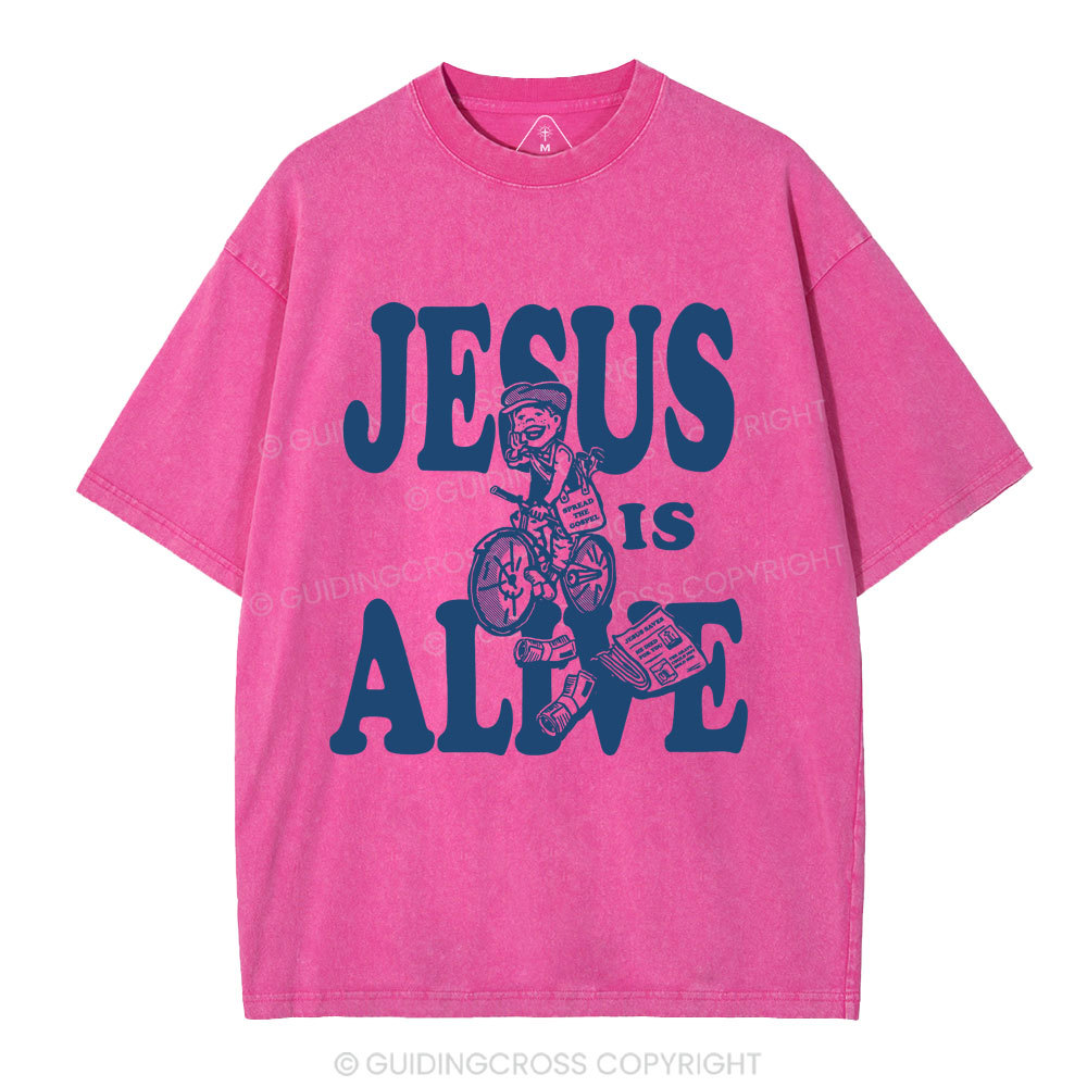 Jesus Is Alive Christian Washed T-Shirt