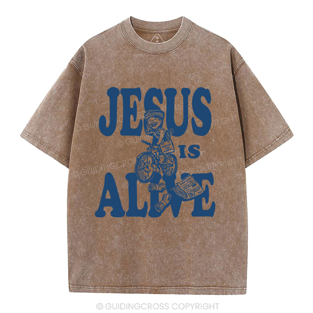 Jesus Is Alive Christian Washed T-Shirt