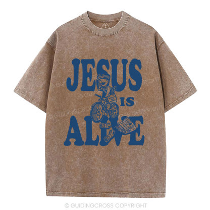 Jesus Is Alive Christian Washed T-Shirt