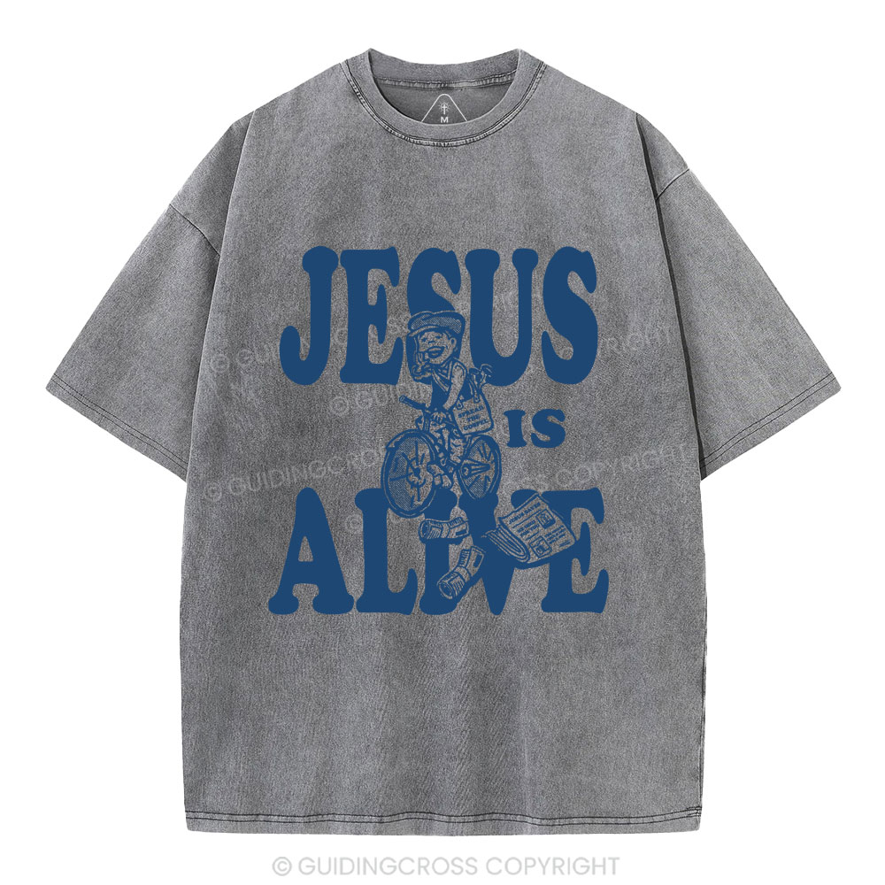 Jesus Is Alive Christian Washed T-Shirt