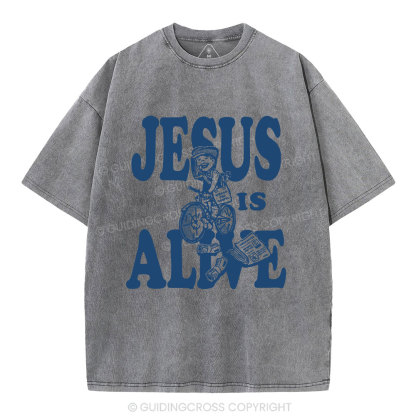 Jesus Is Alive Christian Washed T-Shirt