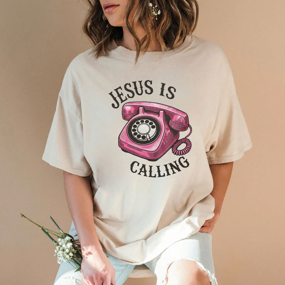 Jesus is Calling Christian Washed T-Shirt