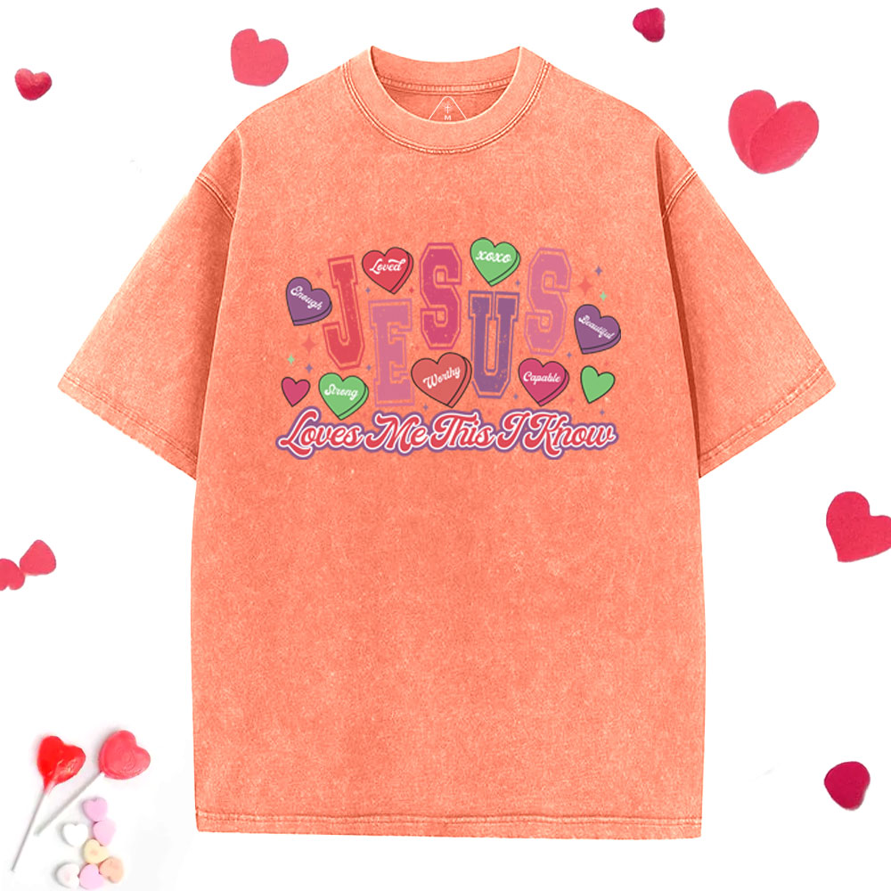 Jesus loves me this I know  Christian Washed T-Shirt