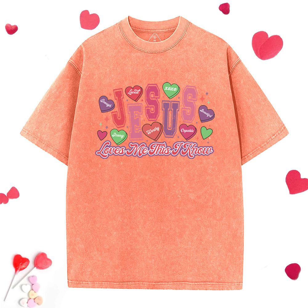 Jesus loves me this I know  Christian Washed T-Shirt