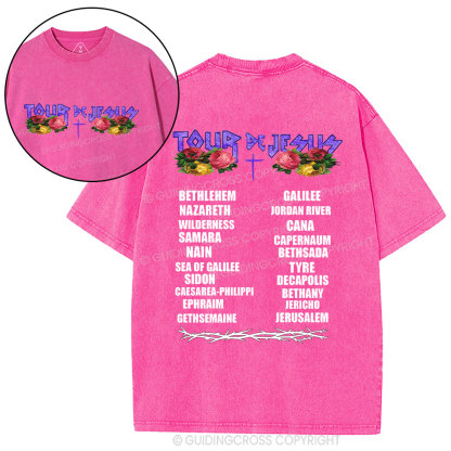 Jesus on Tour Apparitions Christian washed T-Shirt