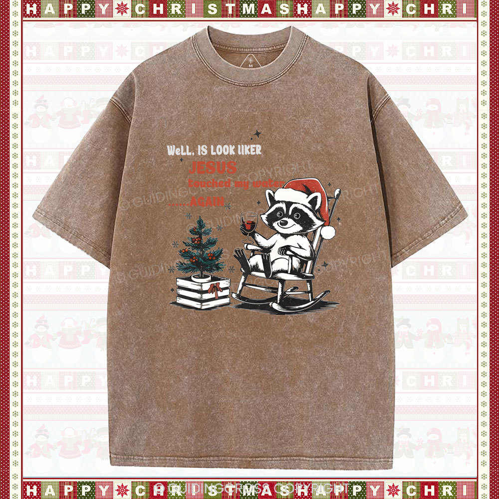 Jesus touched my water Christian Washed T-Shirt