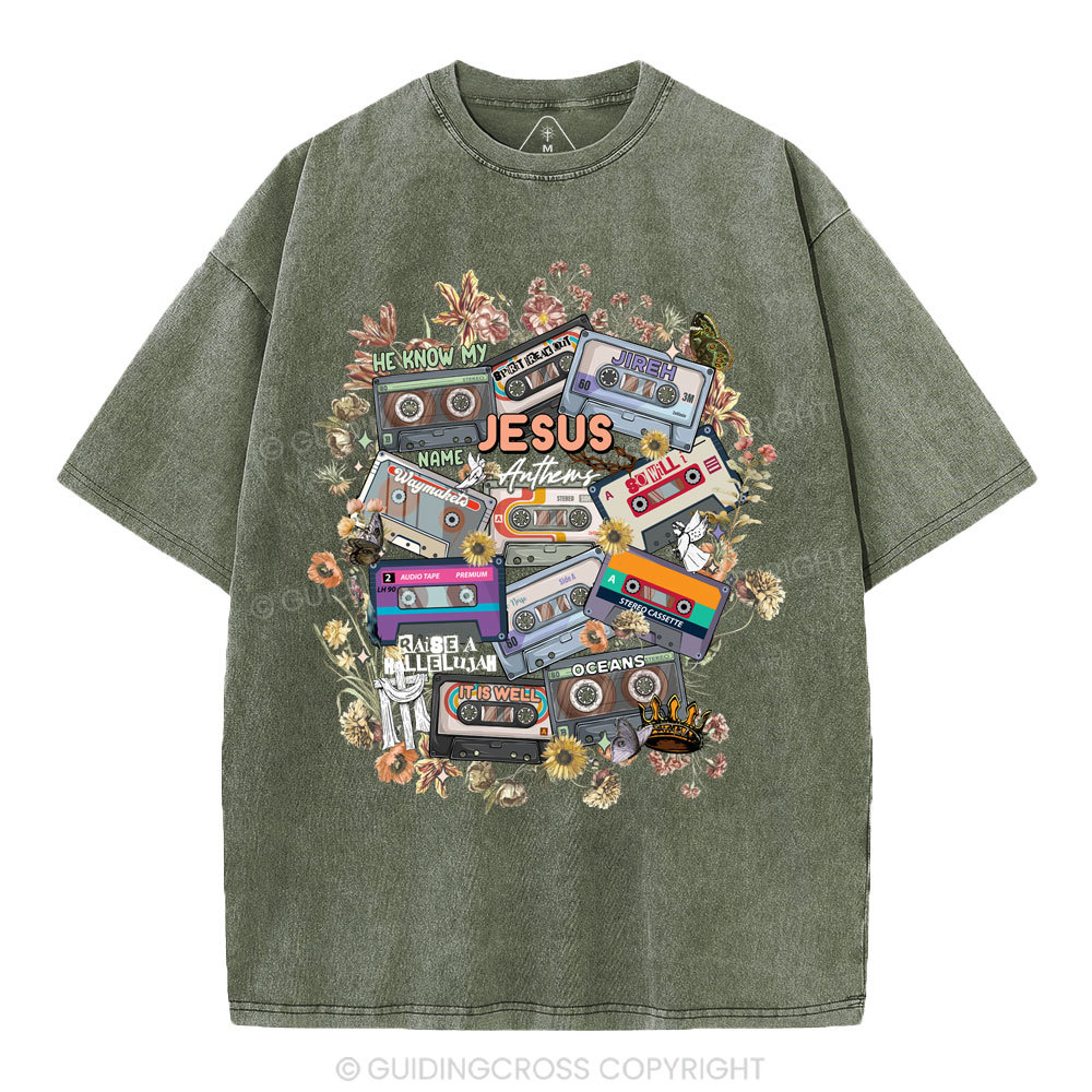 Jesus Anthems Christian Washed T-Shirt