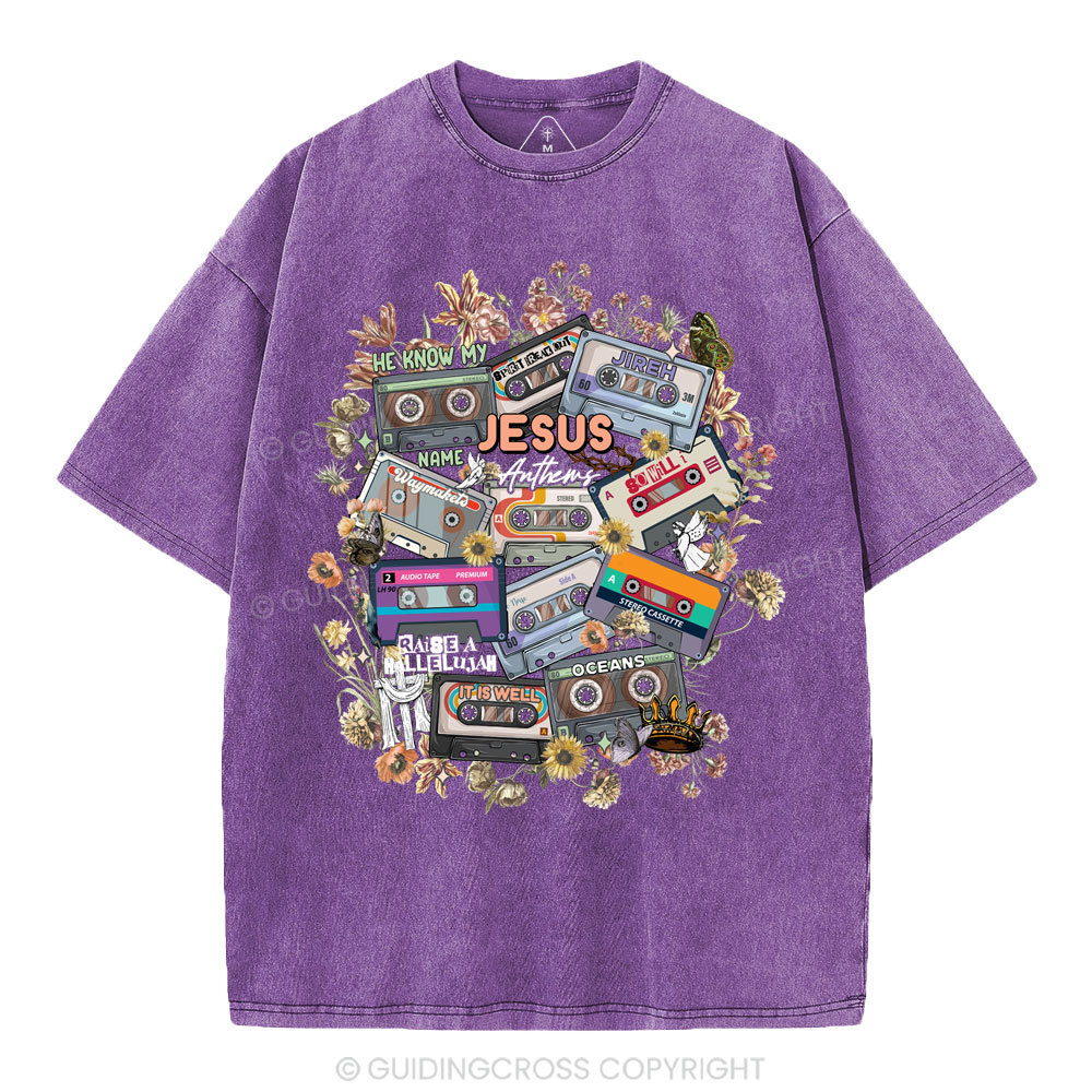 Jesus Anthems Christian Washed T-Shirt