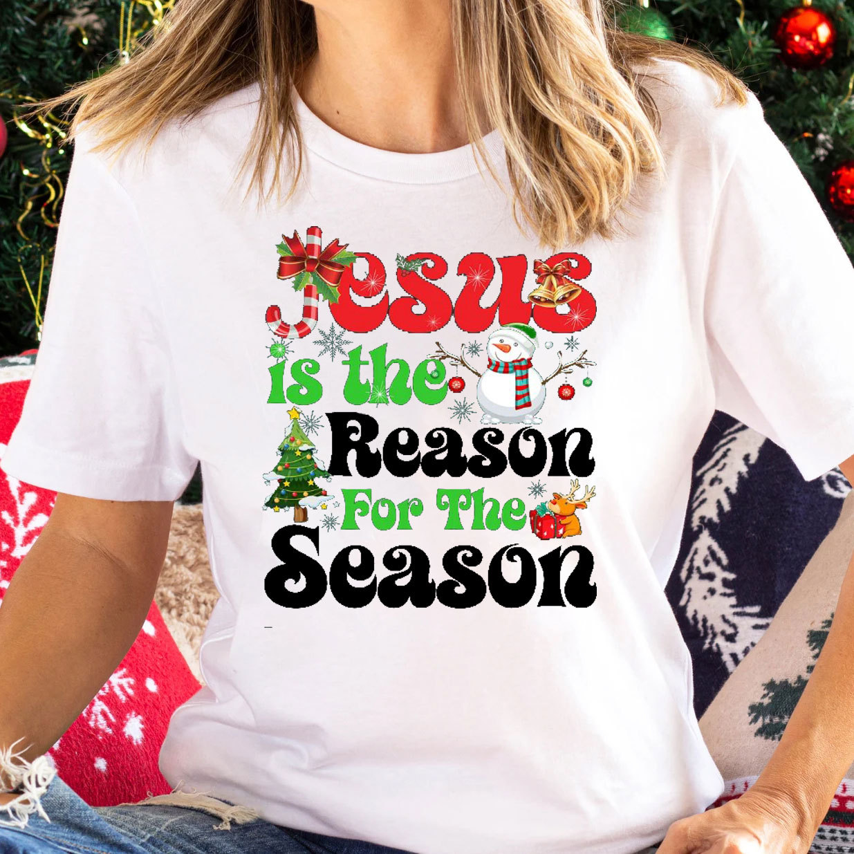 Jesus Is The Reason For The Season Christmas Christian T-Shirt 