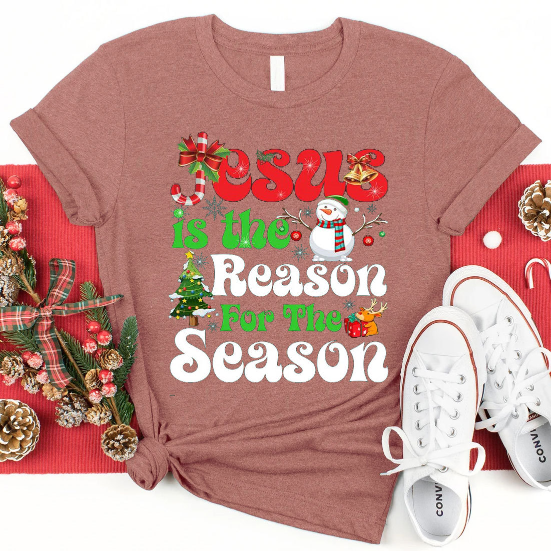 Jesus Is The Reason For The Season Christmas Christian T-Shirt 