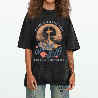 John 316 Christian Washed T-Shirt