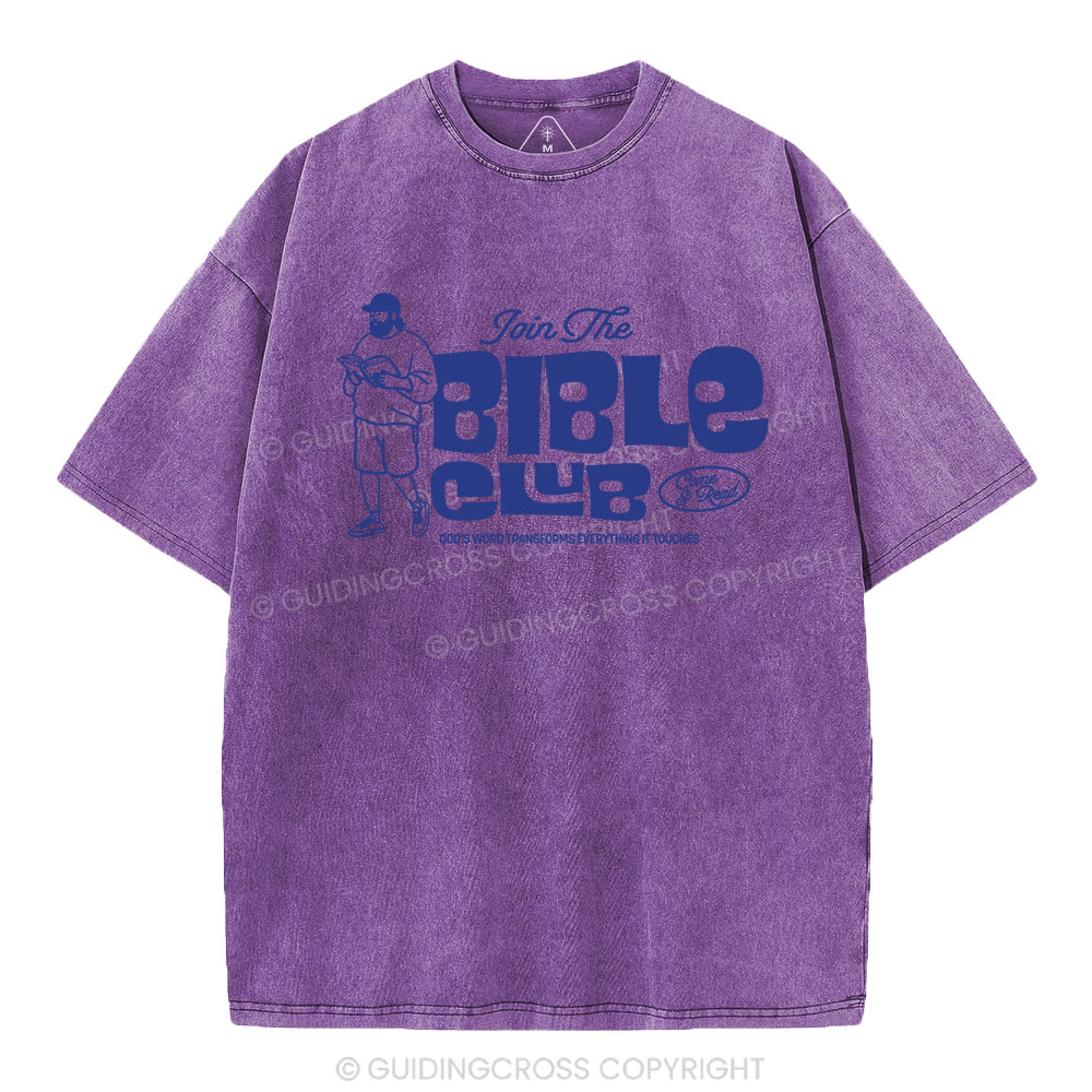Join The Bible Club Christian Washed T-Shirt