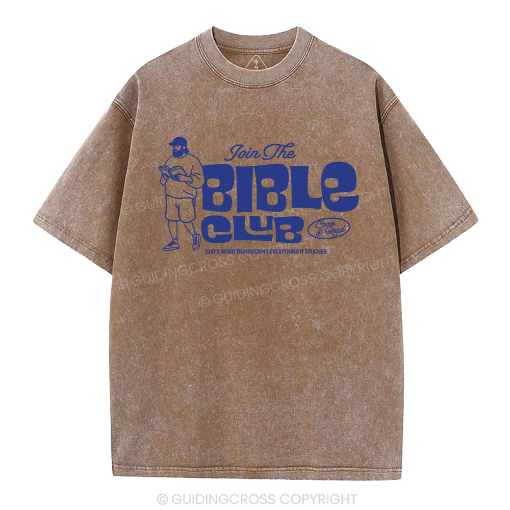 Join The Bible Club Christian Washed T-Shirt