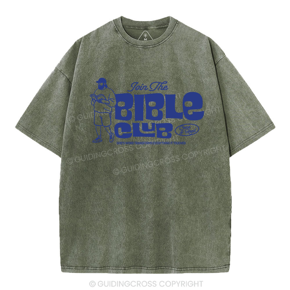 Join The Bible Club Christian Washed T-Shirt