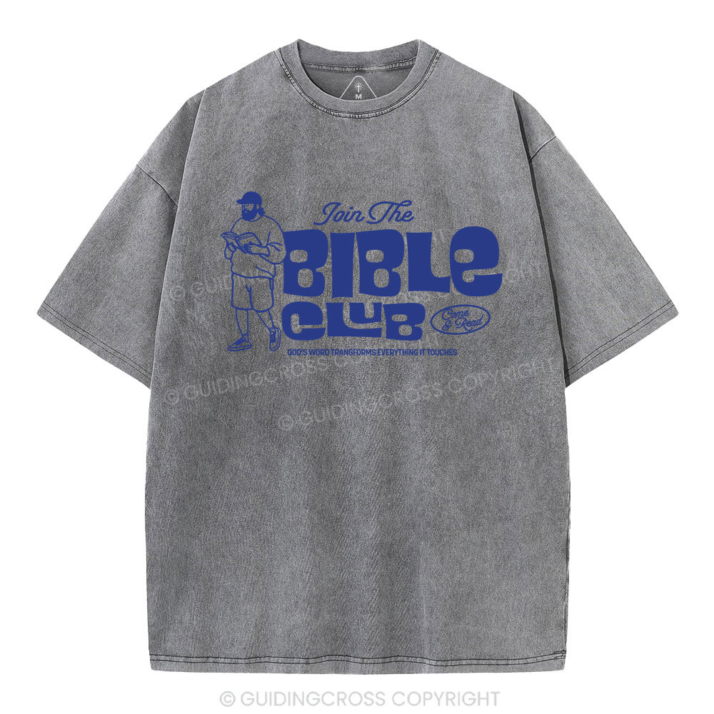 Join The Bible Club Christian Washed T-Shirt