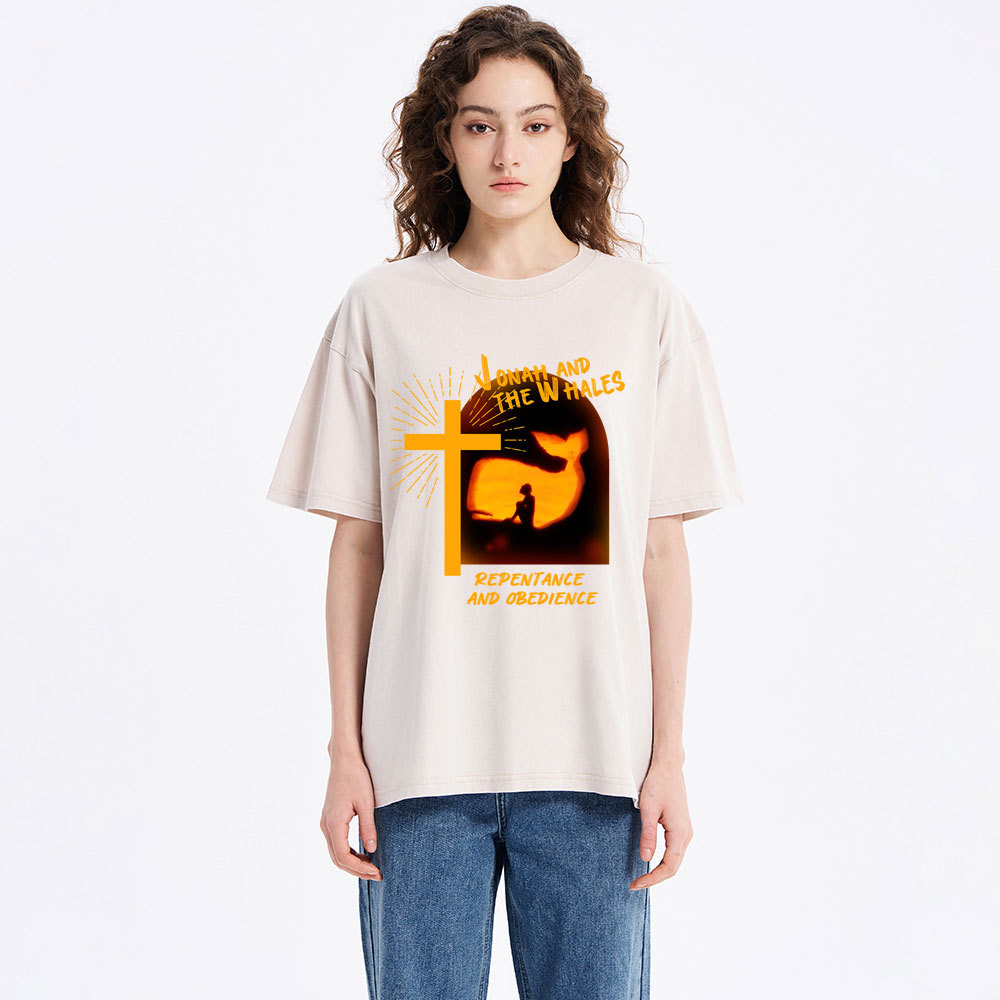 Jonah And The Whales Christian Washed T-Shirt