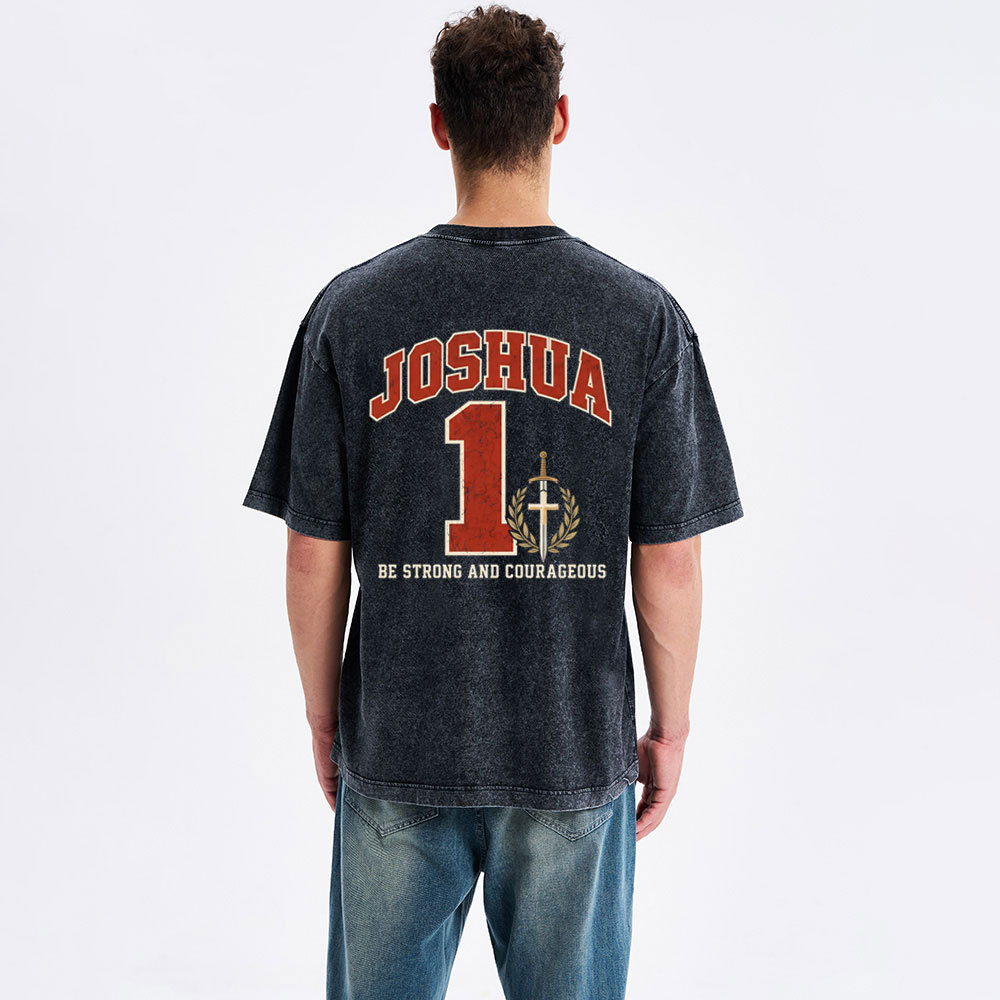 Joshua 01 Christian Washed T-Shirt