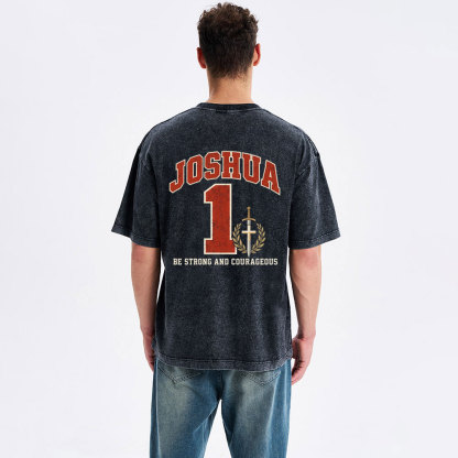 Joshua 01 Christian Washed T-Shirt