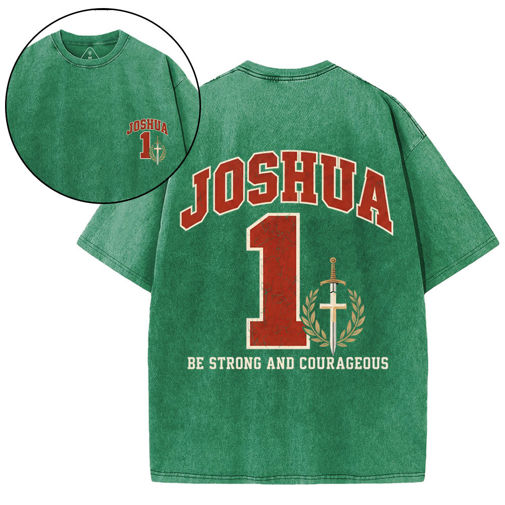 Joshua 01 Christian Washed T-Shirt