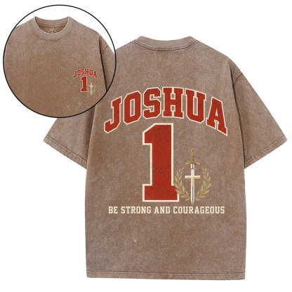 Joshua 01 Christian Washed T-Shirt