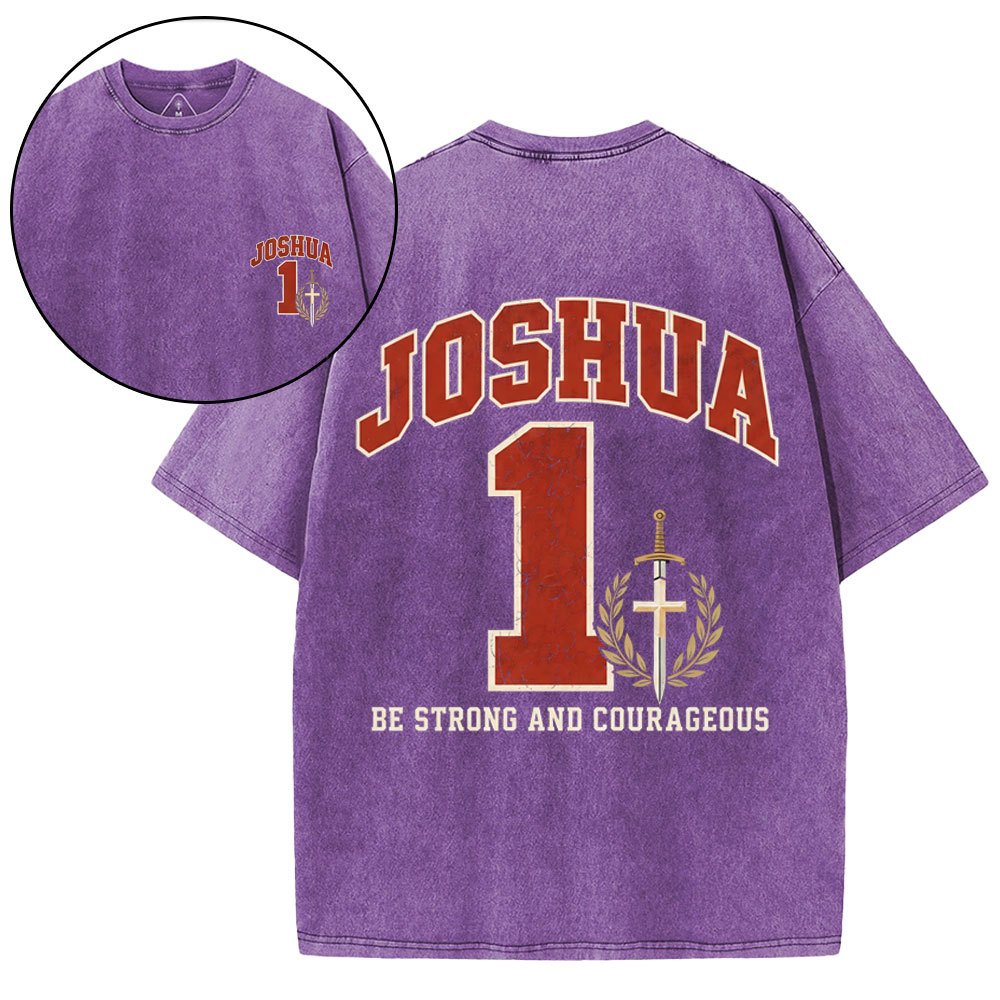 Joshua 01 Christian Washed T-Shirt
