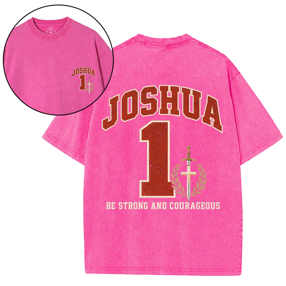 Joshua 01 Christian Washed T-Shirt