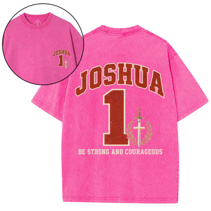 Joshua 01 Christian Washed T-Shirt