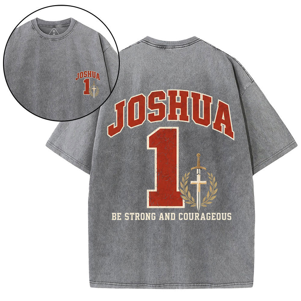 Joshua 01 Christian Washed T-Shirt