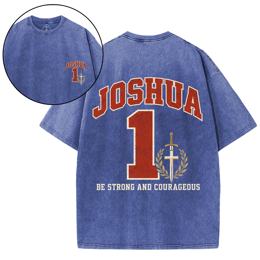 Joshua 01 Christian Washed T-Shirt