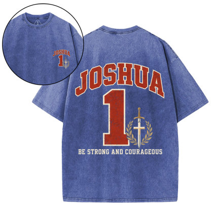 Joshua 01 Christian Washed T-Shirt