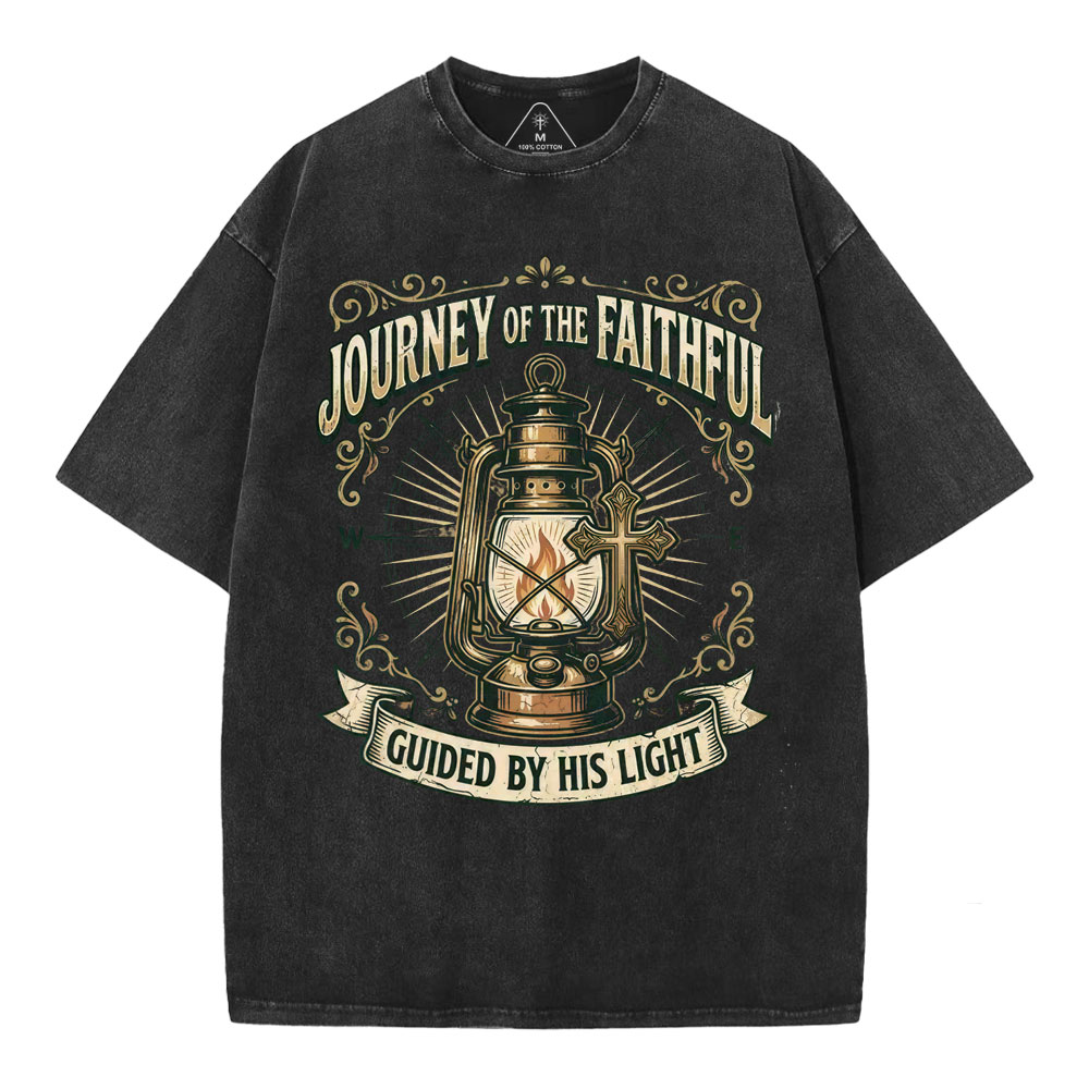 Journey Of The Faithful Christian Washed T-Shirt