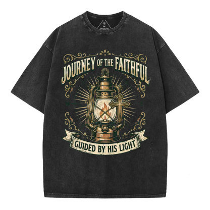 Journey Of The Faithful Christian Washed T-Shirt