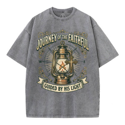 Journey Of The Faithful Christian Washed T-Shirt