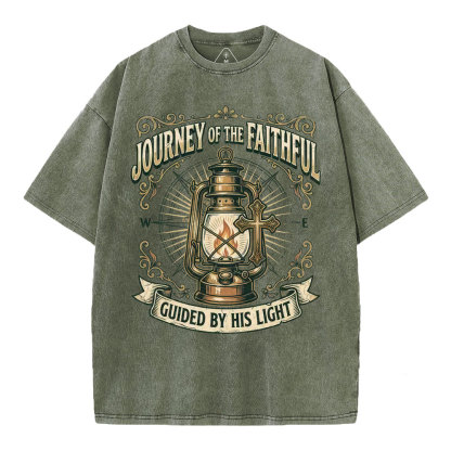 Journey Of The Faithful Christian Washed T-Shirt