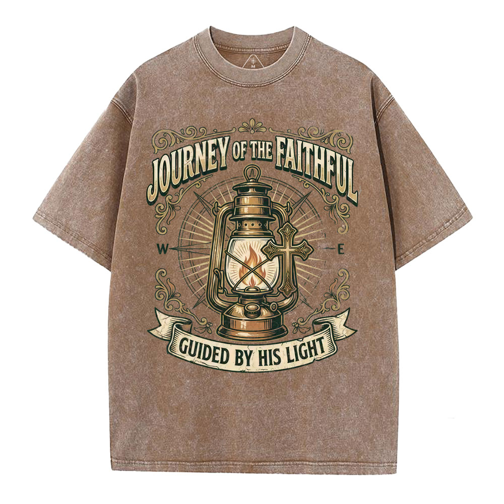 Journey Of The Faithful Christian Washed T-Shirt