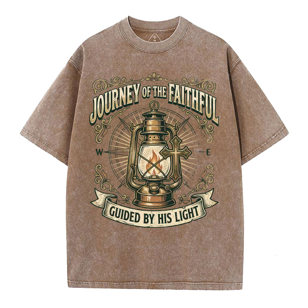 Journey Of The Faithful Christian Washed T-Shirt