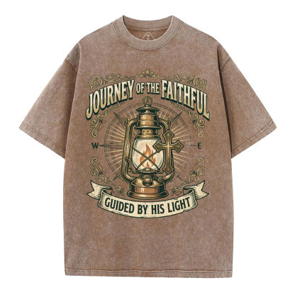 Journey Of The Faithful Christian Washed T-Shirt