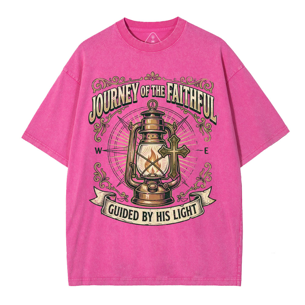 Journey Of The Faithful Christian Washed T-Shirt
