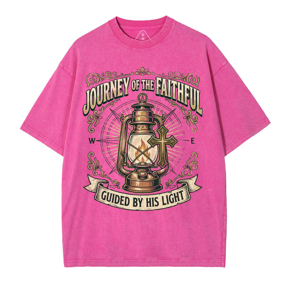 Journey Of The Faithful Christian Washed T-Shirt