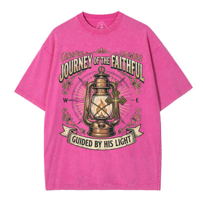 Journey Of The Faithful Christian Washed T-Shirt