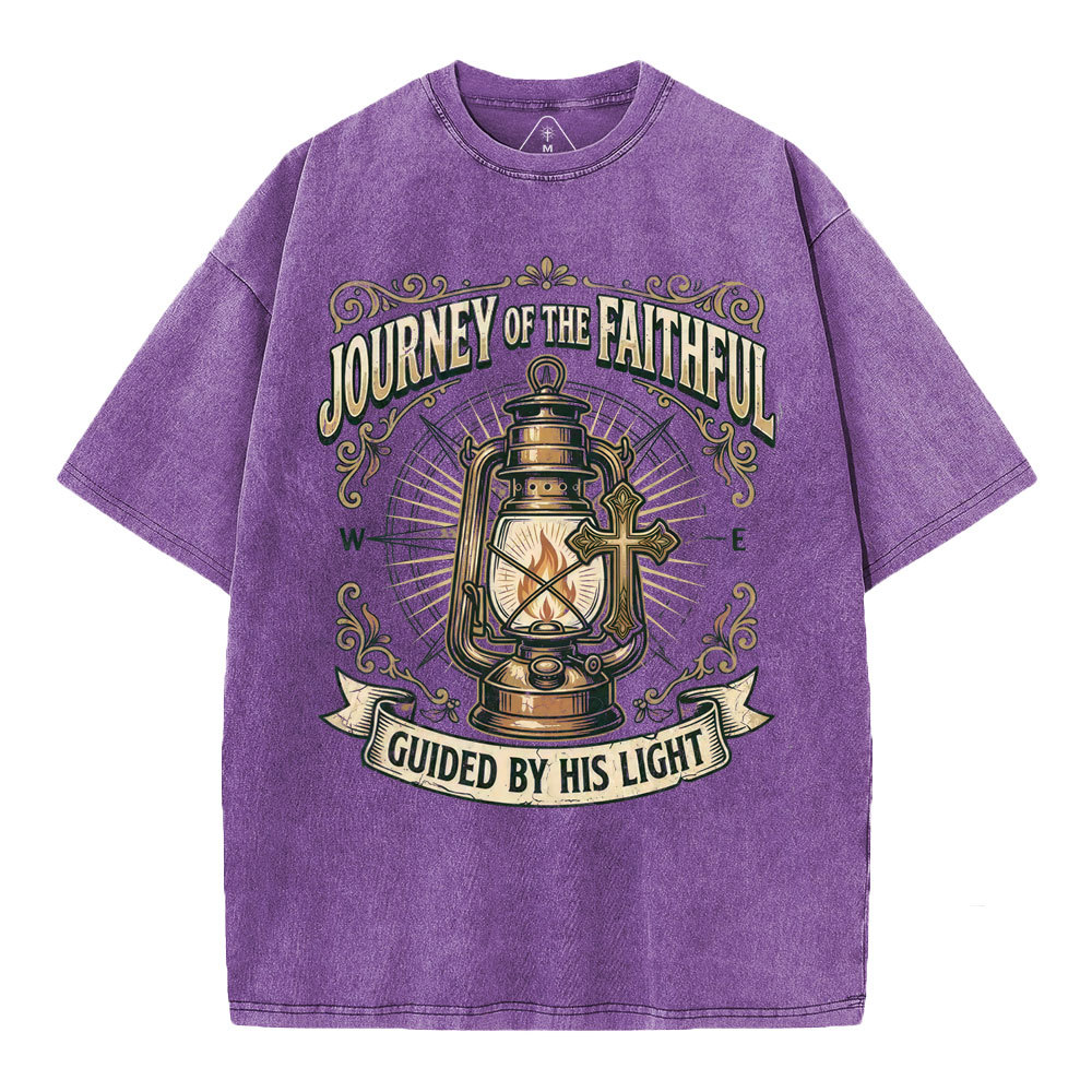 Journey Of The Faithful Christian Washed T-Shirt