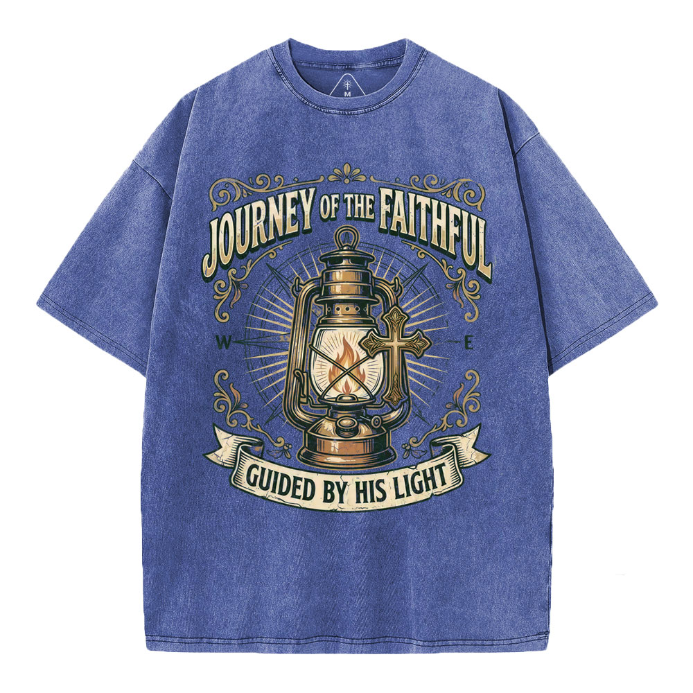 Journey Of The Faithful Christian Washed T-Shirt
