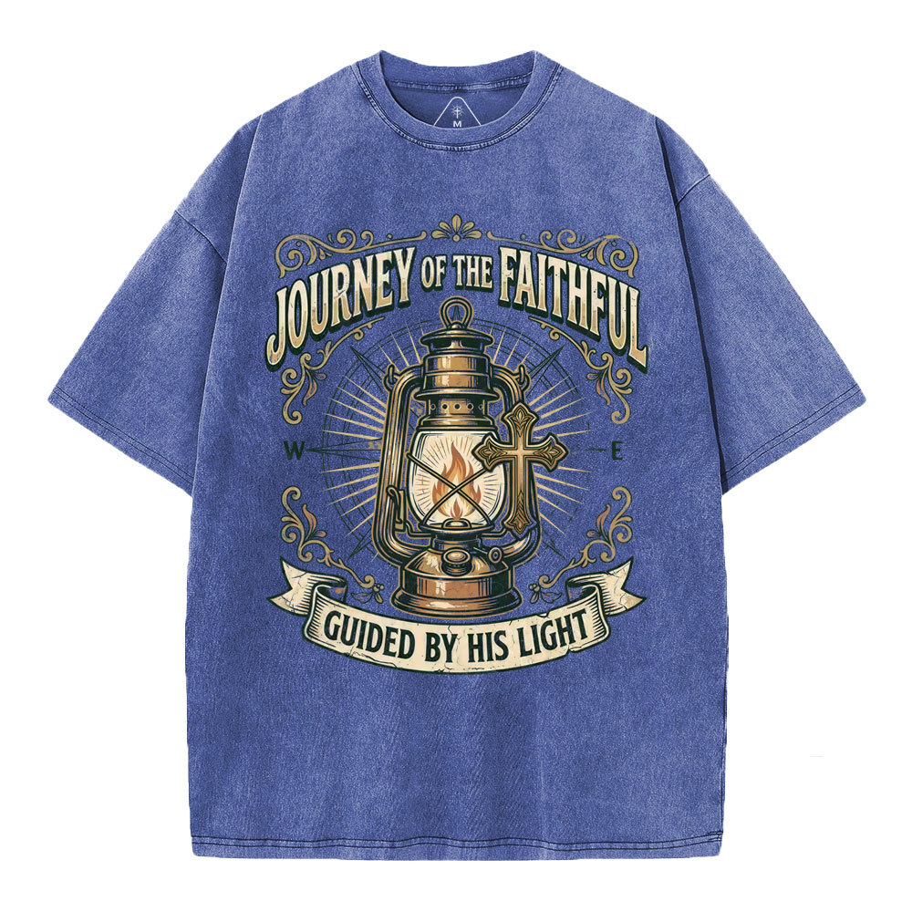 Journey Of The Faithful Christian Washed T-Shirt